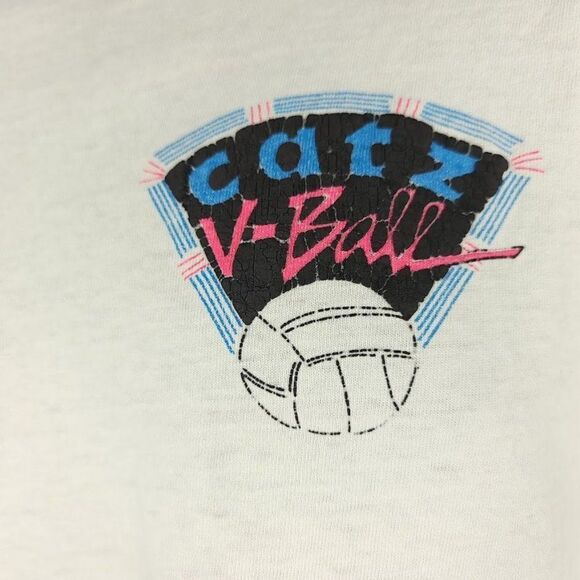 Catz Volleyball Rips T Shirt Vintage 80s Australia Beach Sports Mens Size Small - Picture 3 of 8